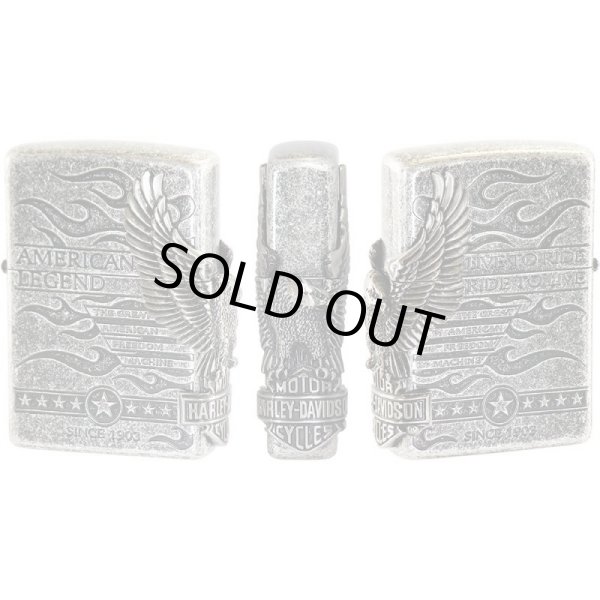 Photo1: Zippo Harley Davidson Japan Limited Eagle 3-sides Metal Silver Barrel HDP-74 Oil Lighter (1)