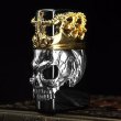 Photo2: Zippo Skull King Beauty Beast Crown 3-sides Metal Japan Limited Black Titanium (2)