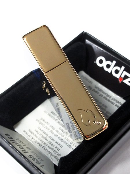 Photo4: Zippo 1935 Replica G Line Blue Gold Tank Gold Plating Etching Japan Limited Oil Ligter (4)