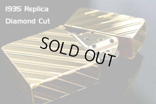 Photo4: Zippo 1935 Replica 5-sides Diamond Cut Gold Plating Gold Tank Japan Limited (4)