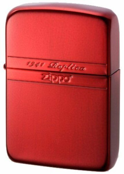 Photo1: Zippo 1941 Replica Mirror Line Ion Red Coating Etching Japan Limited (1)