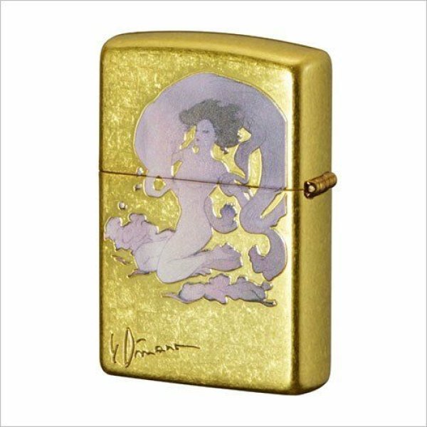 Photo1: Zippo Amano Yoshitaka Fujin Real Gold Leaf Plating Japan Limited (1)