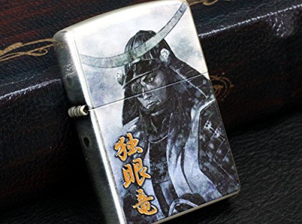 Photo2: Zippo Samurai Busho Date Masamune Hiroyuki Suwahara Kanji 独眼竜 Japan Limited (2)