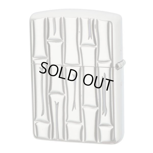 Photo2: Zippo Armor Case Bamboo Both Sides Deep Etching Silver Polished Finish Japan Limited Oil Lighter (2)