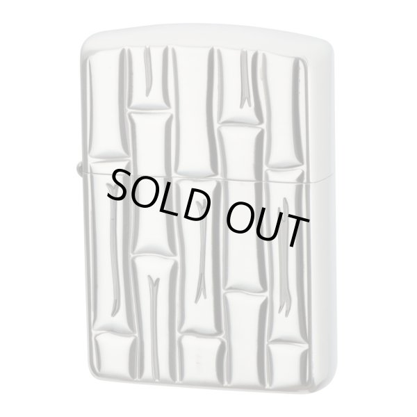 Photo4: Zippo Armor Case Bamboo Both Sides Deep Etching Silver Polished Finish Japan Limited Oil Lighter (4)