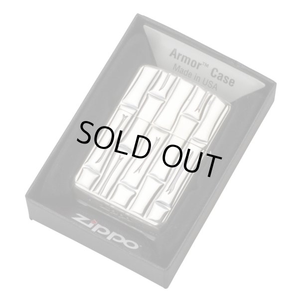 Photo5: Zippo Armor Case Bamboo Both Sides Deep Etching Silver Polished Finish Japan Limited Oil Lighter (5)