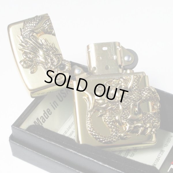 Photo3: Zippo Rampage Gold Dragon 2-sides Metal Onyx Japan 1000 Limited Oil Lighter (3)
