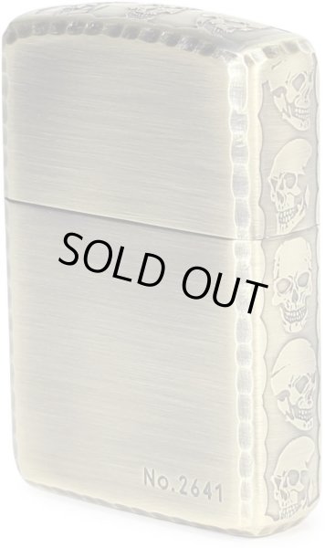 Photo1: Zippo Armor Case Skull Limited Edition Antique Brass 3-sides Etching Japan Limited Oil Lighter (1)