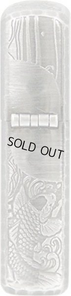 Photo3: Zippo Armor Case Carp Limited Edition Antique Silver 3-sides Etching Japan Limited Oil Lighter (3)