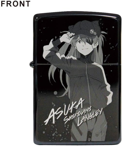 Photo1: Zippo Evangelion EVA Asuka 改2号機γ Laser Engraving Black Japan Limited Oil Lighter (1)