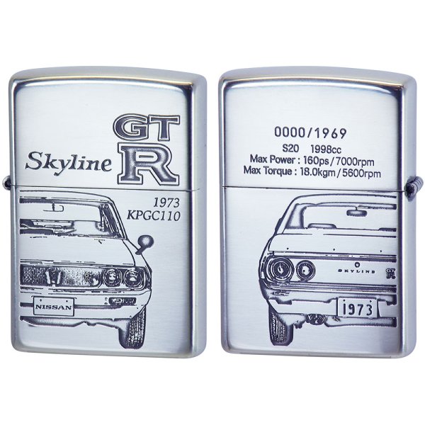 Photo1: Zippo NISSAN SKYLINE GT-R KPGC110 Both Sides Etching Oxidized Silver Plating Japan Limited Oil Lighter (1)