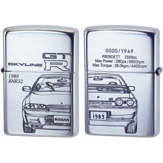 Zippo NISSAN SKYLINE GT-R BNR34 Both Sides Etching Oxidized