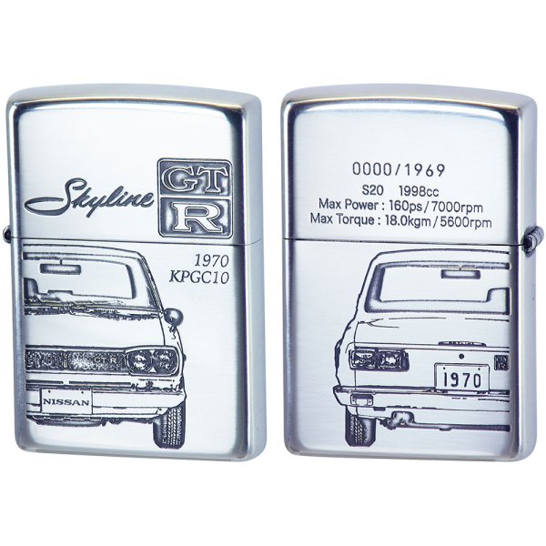 Photo1: Zippo NISSAN SKYLINE GT-R KPGC10 Both Sides Etching Oxidized Silver Plating Japan Limited Oil Lighter (1)