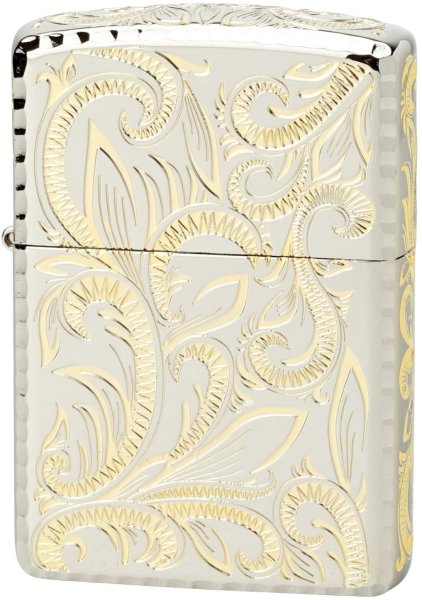 Photo1: Zippo Armor Case Classic Arabesque Silver Gold 5-Sides Etching Japan Limited Oil Lighter CLA-C (1)