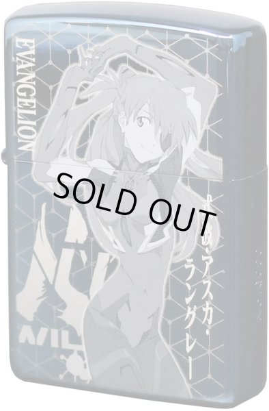 Photo1: Zippo Evangelion Eva Shikinami Asuka Langley Blue Titanium Coating Japan Limited Oil Lighter (1)