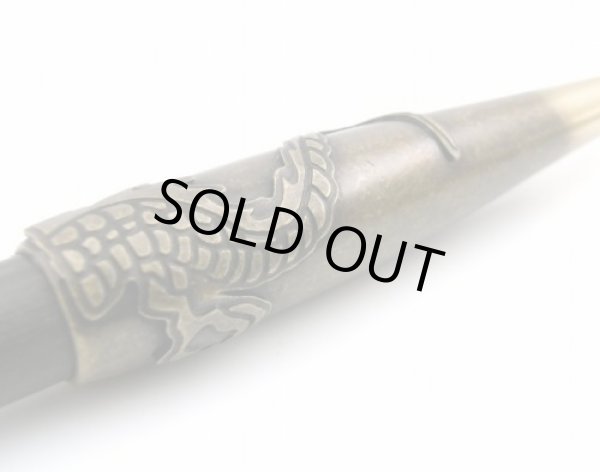 Photo3: Kiseru Dragon Smoking Pipe Made in Japan Tsuge Edo Samurai Antique Brass (3)