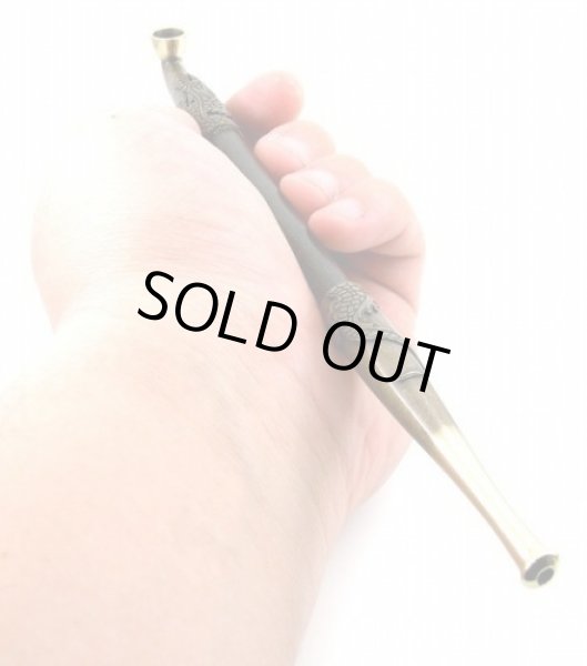 Photo4: Kiseru Dragon Smoking Pipe Made in Japan Tsuge Edo Samurai Antique Brass (4)