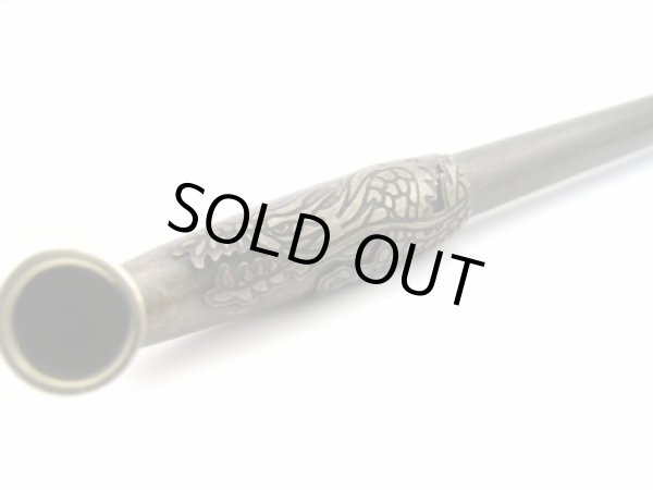 Photo2: Kiseru Dragon Smoking Pipe Made in Japan Tsuge Edo Samurai Antique Brass (2)