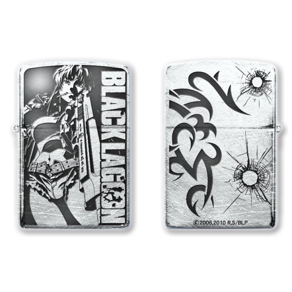 Photo5: Zippo BLACK LAGOON REVY Both Sides Etching Used Finish Feeling Japanese Anime Japan Limited Oil Lighter (5)