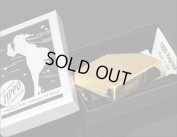 Photo4: Zippo 1935 Replica Side Logo 23K Gold 1μ Plating Japan Limited Oil Lighter (4)