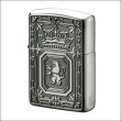 Photo2: Zippo Armor Case Lion Emblem Both side Deep Etching Silver Plating Japan Limited Oil Lighter (2)
