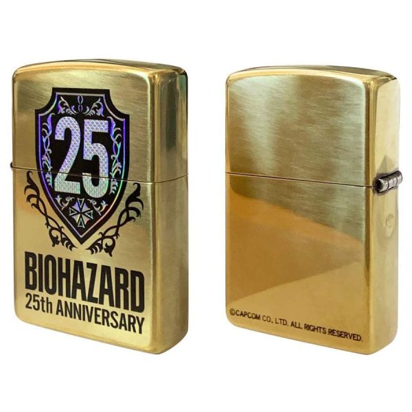 Photo1: Zippo BIOHAZARD 25th Anniversary Oxidized Brass Hologram Etching Japan Limited Oil Lighter (1)