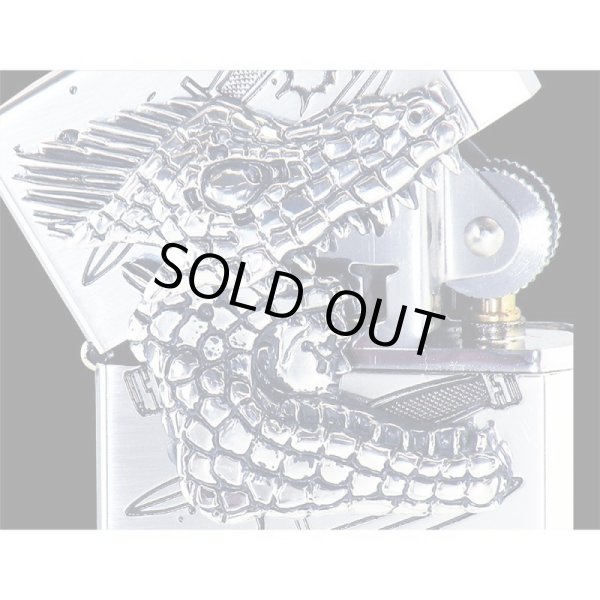 Photo3: Gear Top Dorohedoro Caiman Trick Metal Oxidized Silver Plating Etching Japan Limited Oil Lighter Q Hayashida (3)