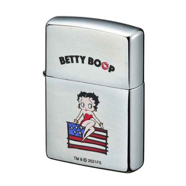 Photo1: Zippo Betty Boop Star Spangled Banner Design Chrome Satena Plating Japan Limited Oil Lighter (1)