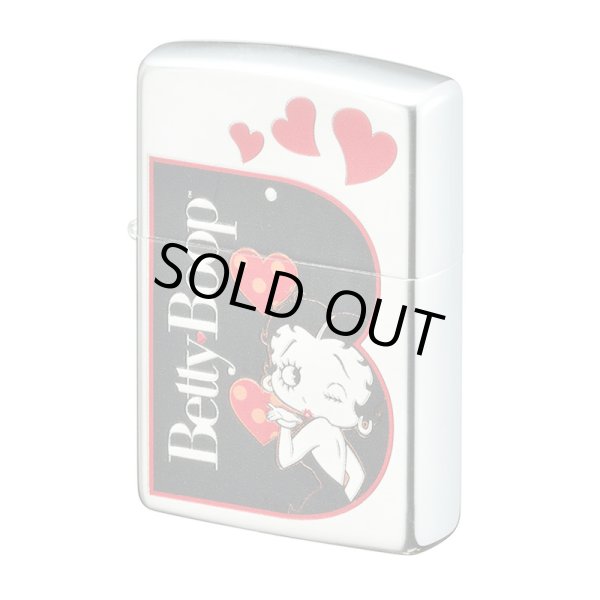 Photo1: Zippo Betty Boop 90th Anniversary B Design Silver Satena Plating Japan Limited Oil Lighter (1)