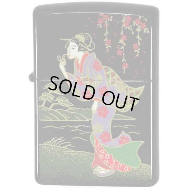 Photo1: Zippo Windy Girl Ukiyoe Edo Japanese Traditional Kimono Makie Japan Limited Oil Lighter (1)