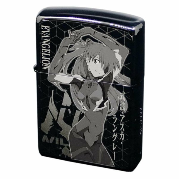 Photo1: Zippo Evangelion Eva Shikinami Asuka Langley Black Titanium Japan Limited Oil Lighter (1)