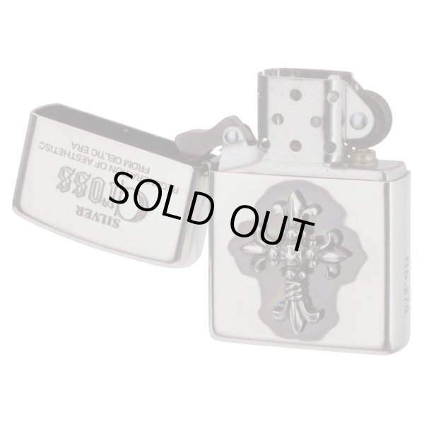Photo3: Zippo Lily Cross Metal Oxidized Silver Plating Etching Japan Limited Oil Lighter (3)