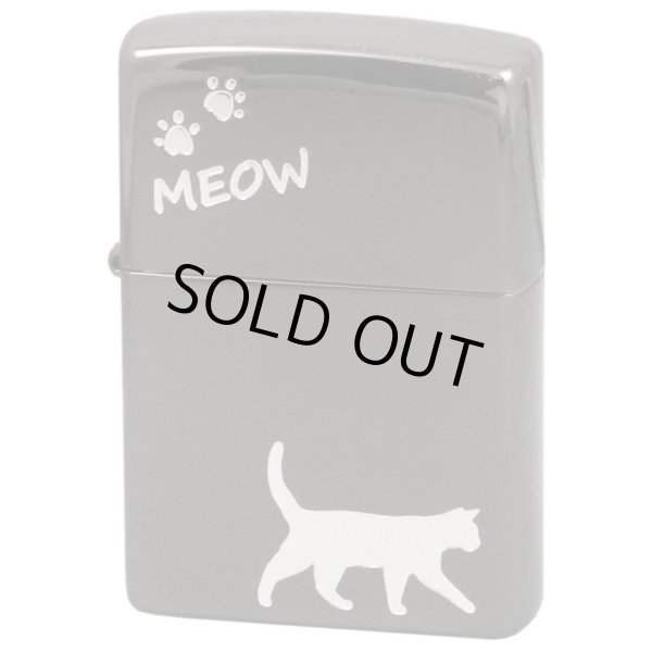 Photo1: Zippo Meow Cat Walking Design Kawaii Pad Black Nickel Plating Japan Limited Oil Lighter (1)