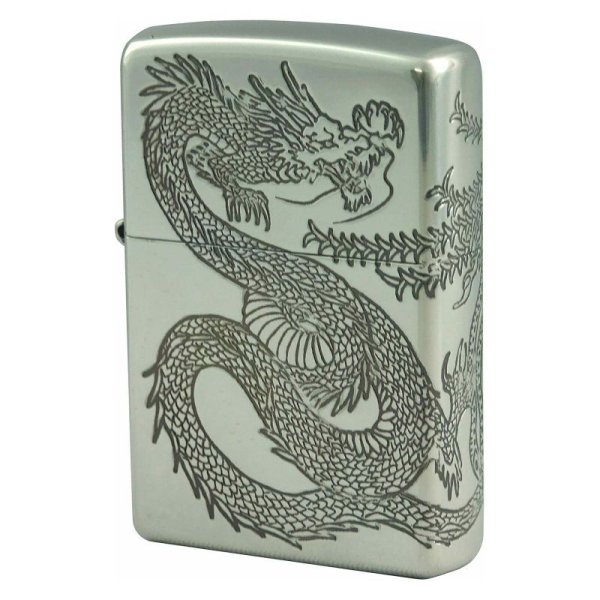 Photo1: Zippo Dragon Ryu Phenix 3-sides Etching Oxidized Silver Plating Japan Limited Oil Lighter (1)