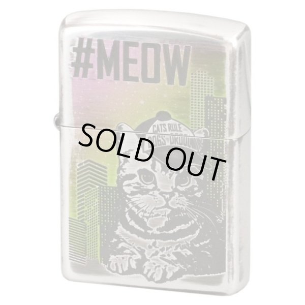Photo1: Zippo Meow Cat Unique Baseball Cap Design Oxidized Silver Plating Japan Limited Oil Lighter (1)