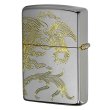 Photo2: Zippo Dragon Ryu Phenix 3-sides Etching Silver Plating Gold Japan Limited Oil Lighter (2)