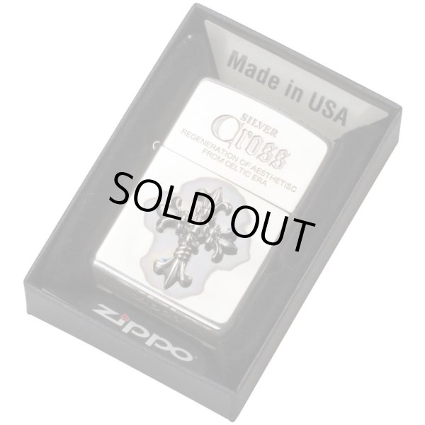 Photo5: Zippo Lily Cross Metal Oxidized Silver Plating Etching Japan Limited Oil Lighter (5)