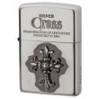 Photo1: Zippo Lily Cross Metal Oxidized Silver Plating Etching Japan Limited Oil Lighter (1)