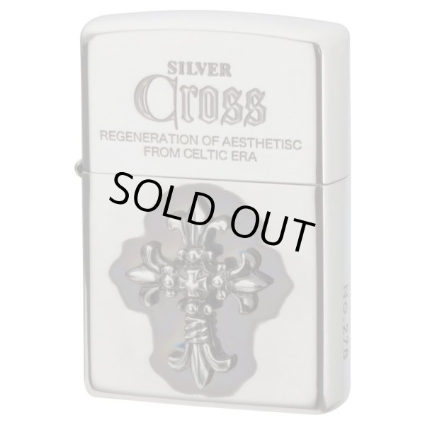 Photo1: Zippo Lily Cross Metal Oxidized Silver Plating Etching Japan Limited Oil Lighter (1)