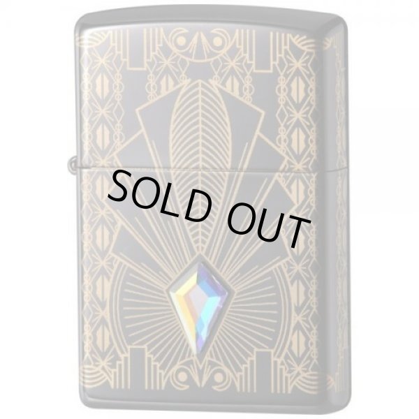 Photo1: Zippo Art Deco 100th Anniversary Model Asia Edition Swarovski Crystals Ebony Oil Lighter (1)