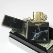 Photo3: Zippo 1935 Replica G Line Gold Tank Black Nickel Plating Etching Japan Limited Oil Lighter (3)