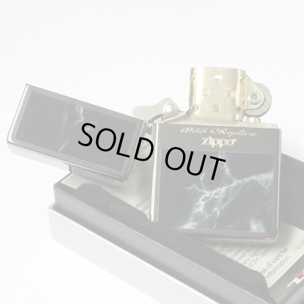 Photo3: Zippo 1935 Replica G Line Gold Tank Black Nickel Plating Etching Japan Limited Oil Lighter (3)