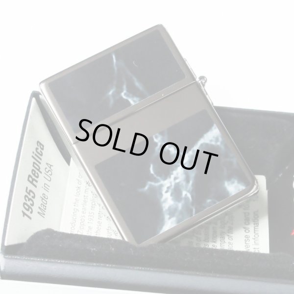 Photo2: Zippo 1935 Replica G Line Gold Tank Black Nickel Plating Etching Japan Limited Oil Lighter (2)