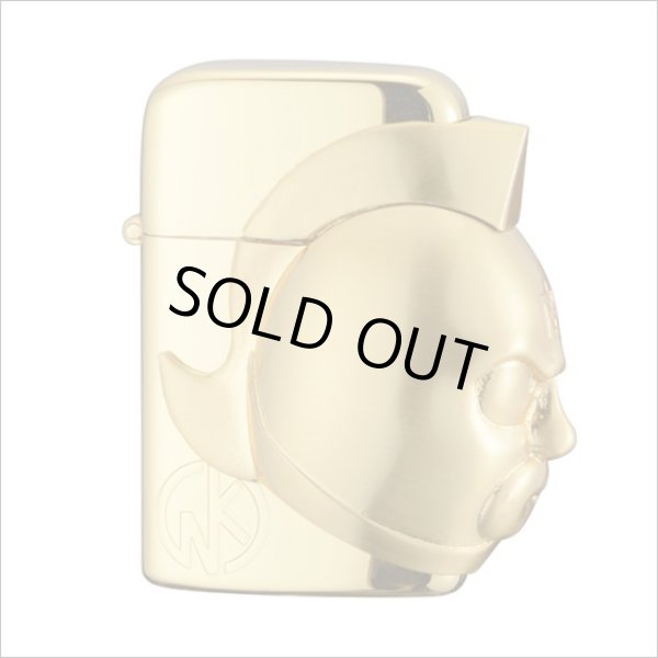 Photo4: Kinnikuman Big Face Metal Ronson Typhoon Gold Plating Japan Limited Oil Lighter (4)