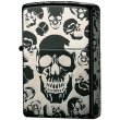 Photo1: Zippo Mosh Skulls Skull 5-sides Etching Matte Black Silver Plating Japan Limited Oil Lighter (1)