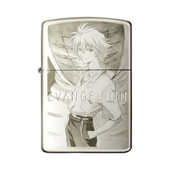 Photo1: Zippo Evangelion Eva Kaworu Nagisa 貞本義行 Silver Pearl Plating Japan Limited Limited Oil Lighter (1)