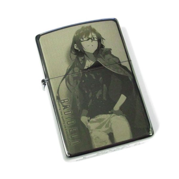 Photo1: Zippo Evangelion RADIO EVA 10th Anniversary Mari Laser Engraving Black Titanium Japan Limited Oil Lighter (1)