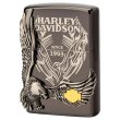 Photo1: Zippo Harley Davidson Japan Limited Big Eagle Metal Black Ion Silver Plating HDP-18 Oil Lighter (1)