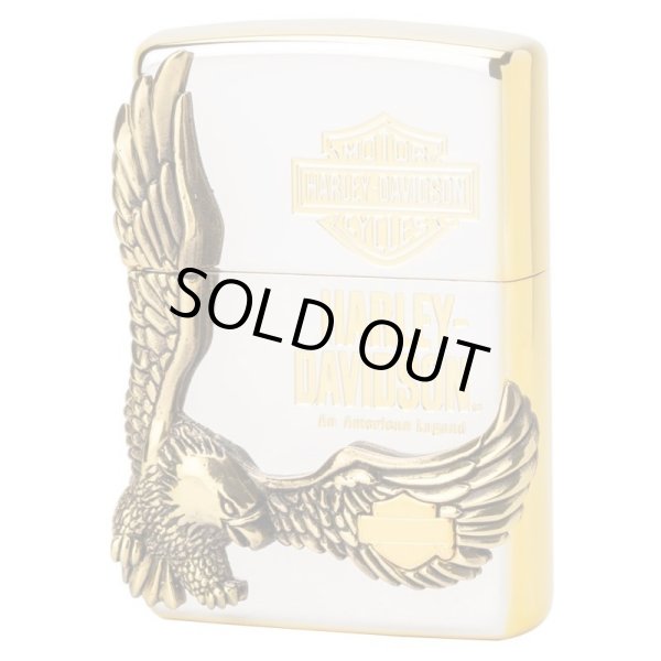 Photo1: Zippo Harley Davidson Japan Limited Big Eagle Metal Silver Gold Plating HDP-17 Oil Lighter (1)