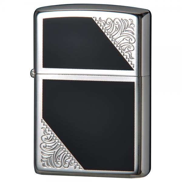 Photo1: Zippo Venetian Design Both Sides Etching Black Silver Plating Japan Limited Oil Lighter (1)